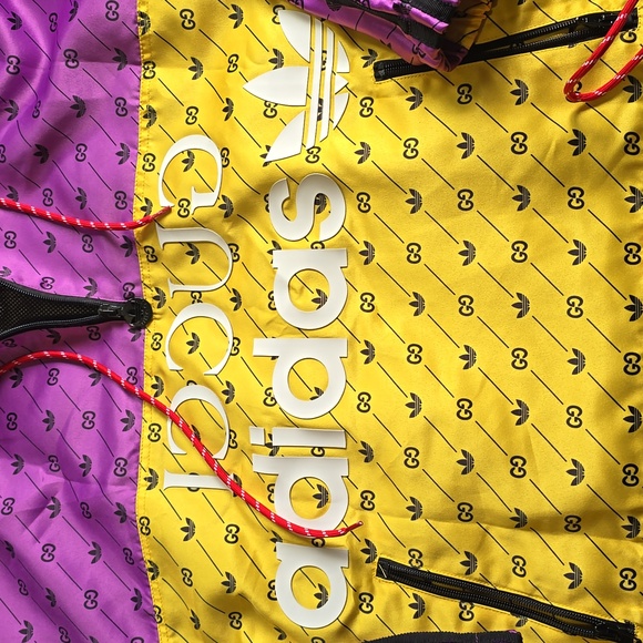 Adidas X Gucci GG Purple and Yellow Hooded Jacket - Picture 3 of 7
